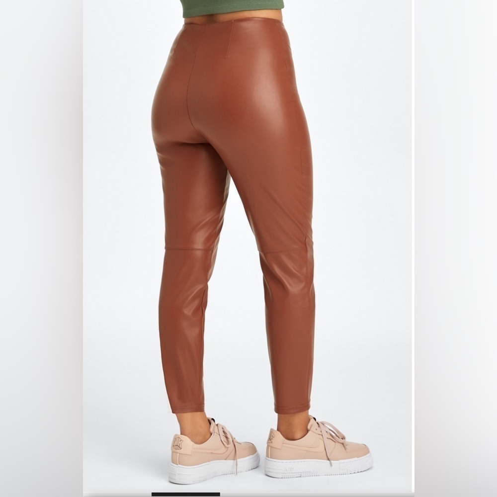 Vegan Leather High-Waisted Legging by Fabletics in Camel - Size L - NWOT - Picture 2 of 11